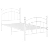 Bed Frame without Mattress White Metal 100x200 cm 324971