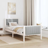 Bed frame White and light grey 80 x 200 cm Solid pine wood 878503