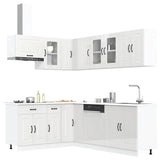 ZNTS 11 Piece Kitchen Cabinet Set Kalmar Gloss White Engineered Wood 3314883