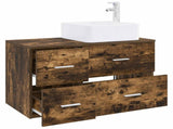 Bathroom Furniture Set 2 pcs Smoked Oak Engineered Wood 3403980