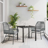 Garden Dining Set with Cushion 3 pcs Grey Poly Rattan 3380883