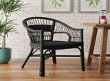 Stacking Chair Rattan Black 60 x 60 x 81 cm 42033213