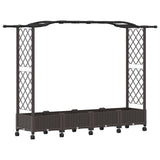 Raised Bed with Trellis and Roof Brown 207 x 40 x 129 cm PP 3423148