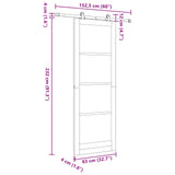 Sliding Door ORKDAL Natural 83 x 232 cm Solid Pine Wood 3445490