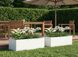Garden Planter 2 pcs White 100 x 40 x 40 cm Cold-rolled Steel 8005249