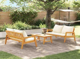 Bistro Set with Cushion 3 pcs Brown Solid Acacia Wood 3328607