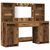 Dressing Table Set with Drawer 3 pcs Old Wood Engineered Wood 3334288