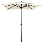 ZNTS 3-Tier Garden Parasol with Aluminium Pole Sand 2x2 m 313844