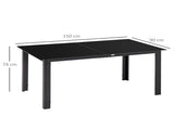 Outdoor Dining Table for 6, Aluminium Rectangular Garden Table with Tempered Glass Tabletop for T3398P319985