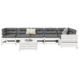 7 Piece Garden Sofa Set White Solid Wood Pine 3250873