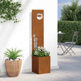 Garden Privacy Screen Rusty 32 x 150 cm Weathering steel 876405