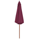 Garden Parasol with Wooden Pole 300 cm Bordeaux Red 44497