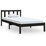 Bed Frame without Mattress Black Solid Wood Small Single 810046
