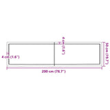 Wall Shelf Dark Brown 200x50x cm Treated Solid Wood Oak 363849