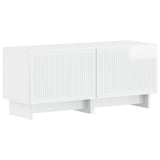 5 Piece LED TV Cabinet High Gloss White Engineered Wood 3416421