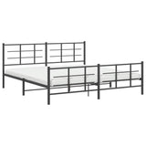 Metal Bed Frame without Mattress with Footboard Black 183x213cm 355584