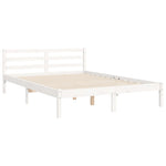 ZNTS Bed Frame without Mattress White 140x190 cm Solid Wood 3195202