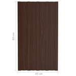 Roof Panels 36 pcs Galvanised Steel Brown 80x45 cm 317206