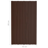 Roof Panels 36 pcs Galvanised Steel Brown 80x45 cm 317206