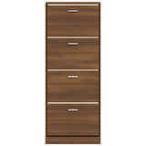 Shoe Cabinet Brown Oak 59x17x150 cm Engineered Wood 342525