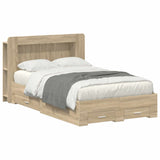Bed Frame with Storage Sonoma Oak 120 x 200 cm Engineered Wood 3433852