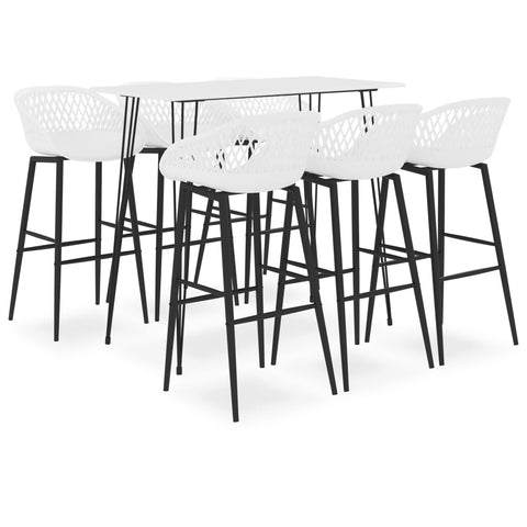 7 Piece Bar Set White 3057418