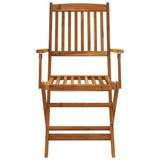Outdoor Dining Set Brown Solid acacia wood 9 Piece Set Foldable 43378