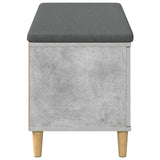 Hall Bench with Cushion Concrete Grey 100 x 38 x 46 cm 891539
