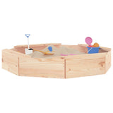 Sandbox with Seats Octagon Solid Wood Pine 825009