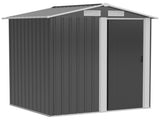 Garden Metal Tool Storage Shed with Sliding Door, Sloped Roof and Foundation Kit, 152 x 132 x 188cm, T3398P313648
