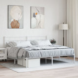 Metal Bed Frame without Mattress with Headboard White 180x200cm 355712
