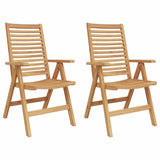 Chair Folding 2 pcs Brown 64.5 x 52 x 108 cm Solid Teak Wood 42006411
