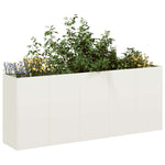 ZNTS Planter White 200x40x80 cm Cold-rolled Steel 860725