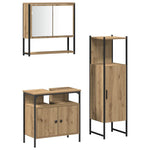 Bathroom Furniture Set with Door 3 pcs Brown 33 x 33 x 120.5 cm 3334377