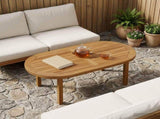 Table Top Oval Solid Teak Wood Natural 42033171