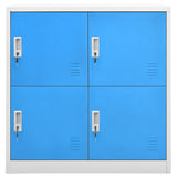Locker Cabinets 2 pcs Light Grey and Blue 90x45x92.5 cm Steel 3095224