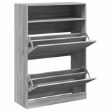 Shoe Cabinet with 2 Flip-Drawers Grey Sonoma 80x34x116 cm 3214411