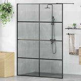 Walk-in Shower Wall Black 140 x 195 cm Tempered Glass 42022051