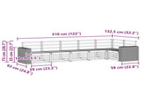 Sectional Sofa Set 6 pcs Natural Solid Acacia Wood 3384420