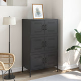 Highboard Black 68x39x113 cm Steel 842958