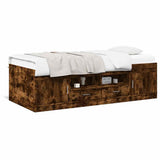 Daybed with Drawers without Mattress Smoked Oak 90x190 cm Single 3280255