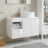 Bathroom Furniture Set 2 pcs High Gloss White Engineered Wood 3404078