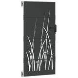 Garden Gate with Lock Black 85 x 175 cm Powder-coated steel 42015867