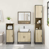 ZNTS 4 Piece Bathroom Furniture Set Sonoma Oak Engineered Wood 3301216