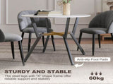 Dining Table, Round Kitchen Table with Black Legs for Living Room, Dining Room 90 x 76 cm, High T3398P423544