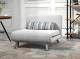 Single Sofa Bed, 1 Person Sleeper Foldable Lounge with Pillow, Grey T3398P328104