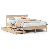 Bed Frame without Mattress 135x190 cm Double Solid Wood Pine 3301881