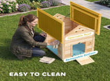 PawHut Wooden Duck House with Double Doors, Openable Roof, Ventilation Holes, Removable Base, T3398P554949