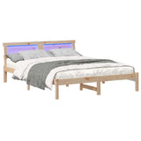 Bed Frame with Headboard Brown 140 x 200 cm Solid Pine Wood 872818