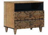 Bed cabinet with Drawer Brown 50 x 33 x 60 cm Solid Mango Wood 4018342